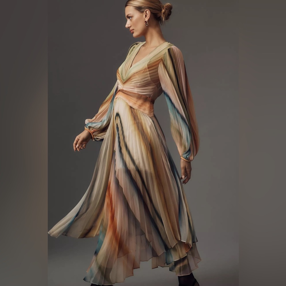 Anthropologie Acler Astone Long-Sleeve V-Neck Midi Dress - Picture 4 of 4